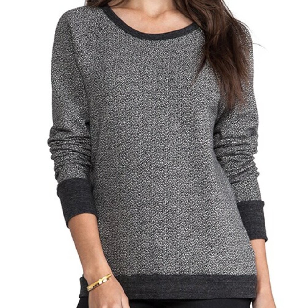 *3/$10* Soft Joie Annora Two Tone Terry Sweatshirt Black White Size Small